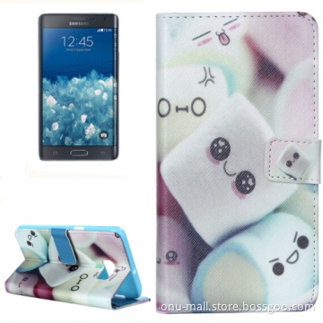 Alibaba Trade Assurance Creative Designs Leather Wallet Case for Samsung Galaxy Note 5 Edge with Card Slots